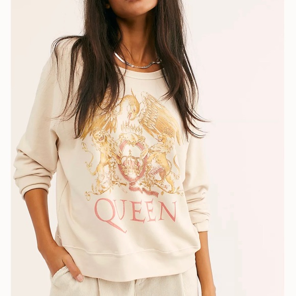 Daydreamer x Free People Cotton Raglan Sleeve Boxy Fit Graphic Sweatshirt S - Picture 2 of 9